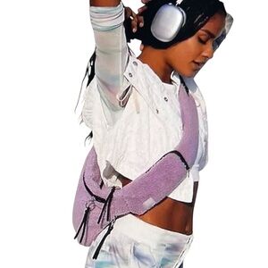 Free People Movement Sherpa Sling Purple Fleece Crossbody Bag…